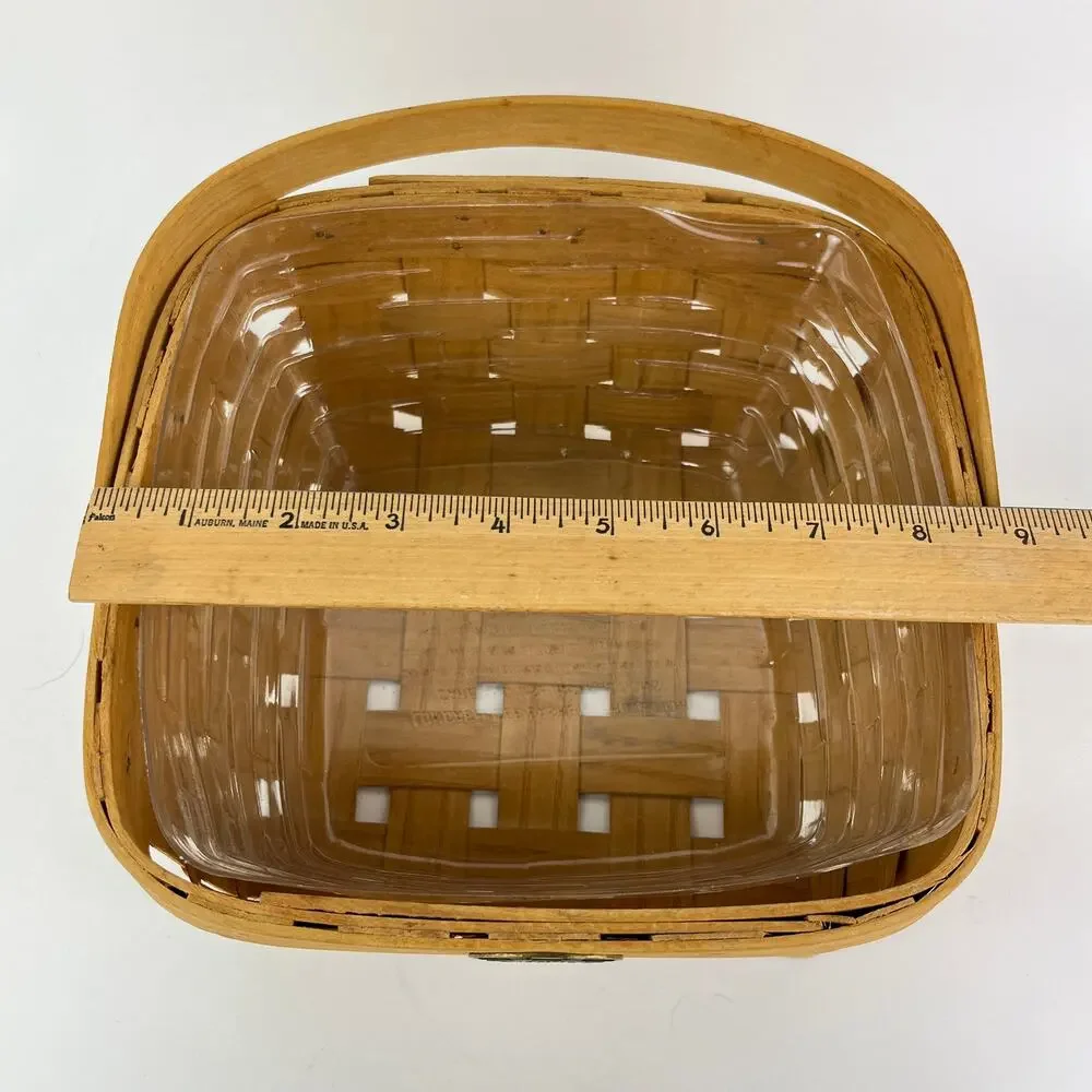 Peterboro Basket Co Napkin Basket with Stiff Swing Handle and Liner